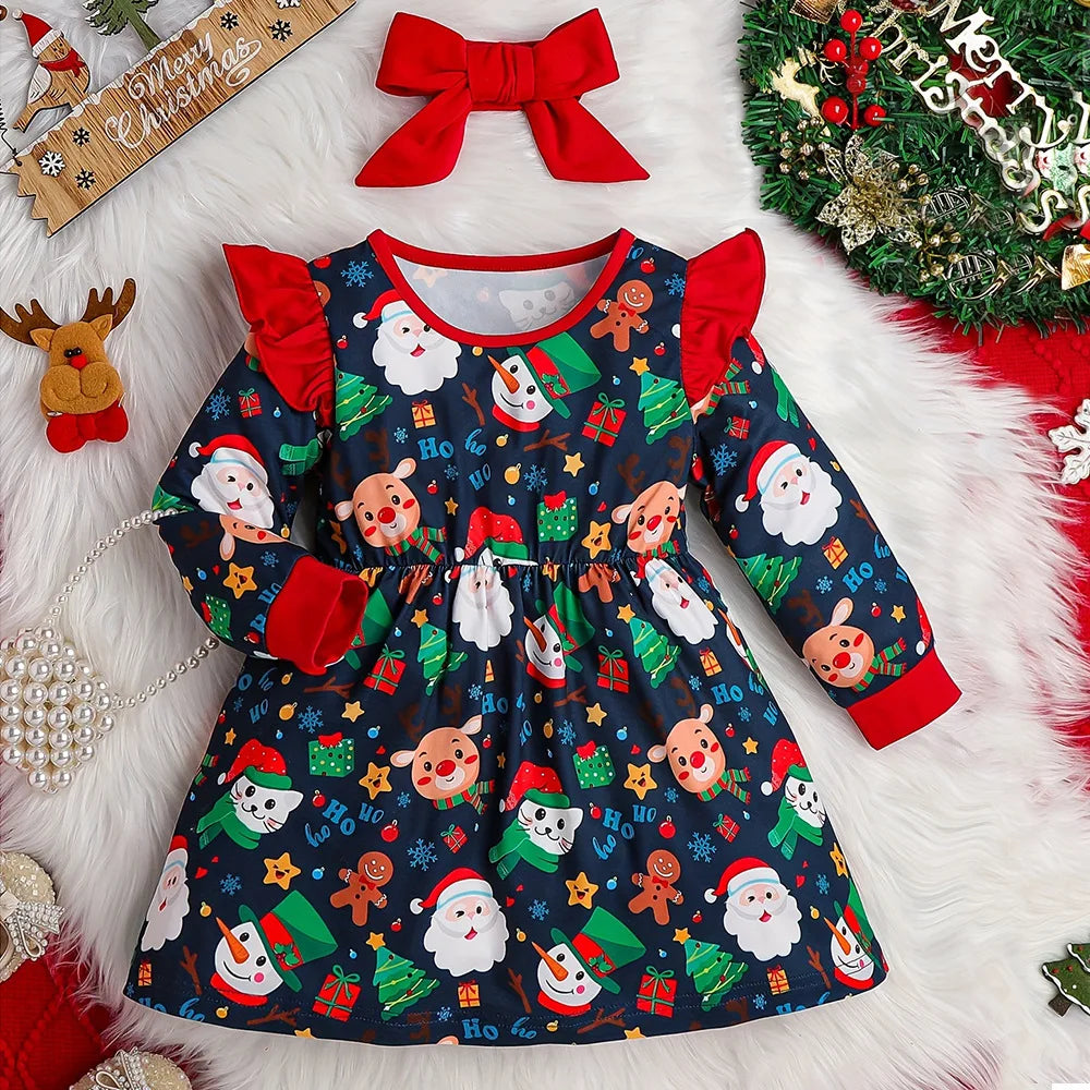 Baby Girl Blossom Bow Christmas Dress