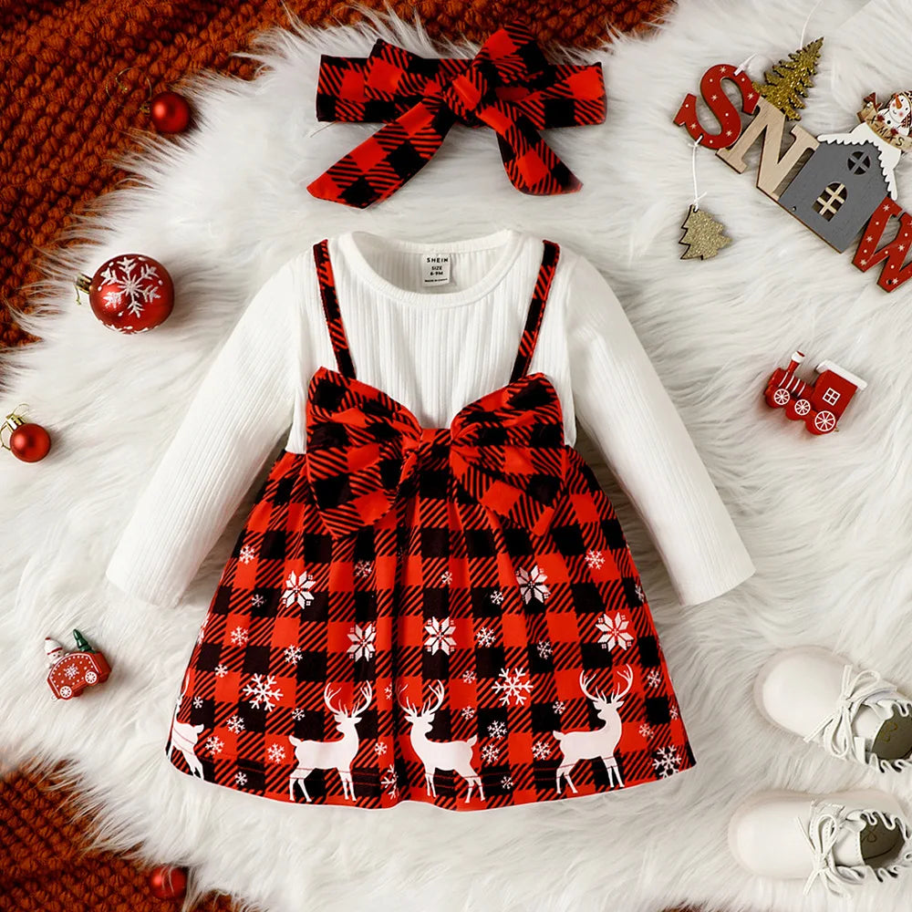 Baby Girl Blossom Bow Christmas Dress