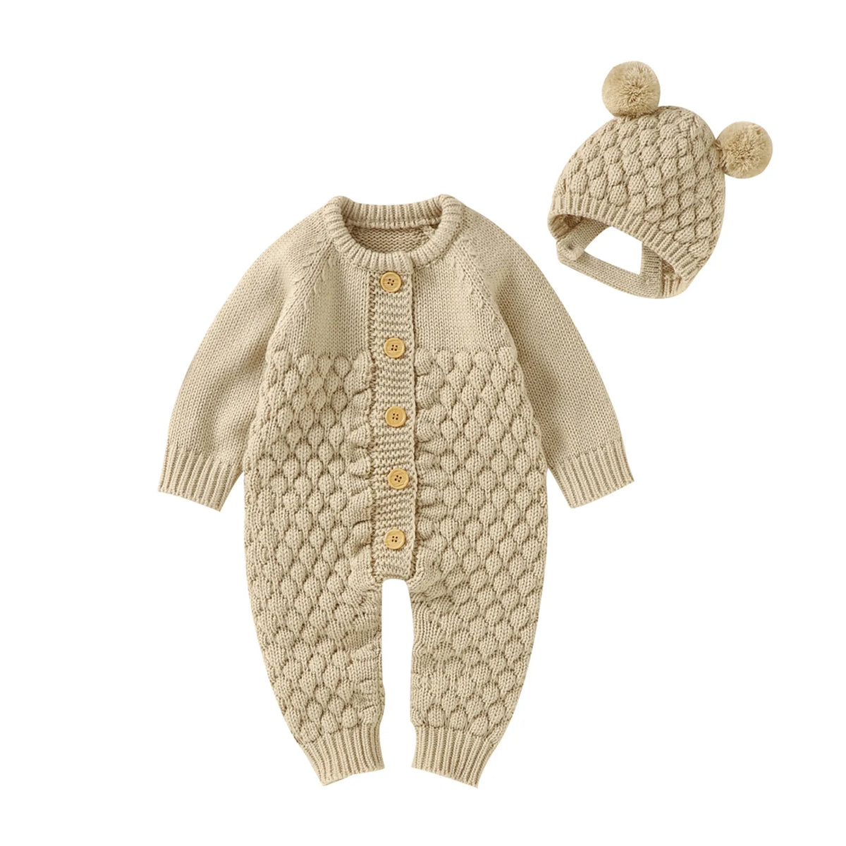 Baby 2PCS Winter Jumpsuit Bear Hat Set