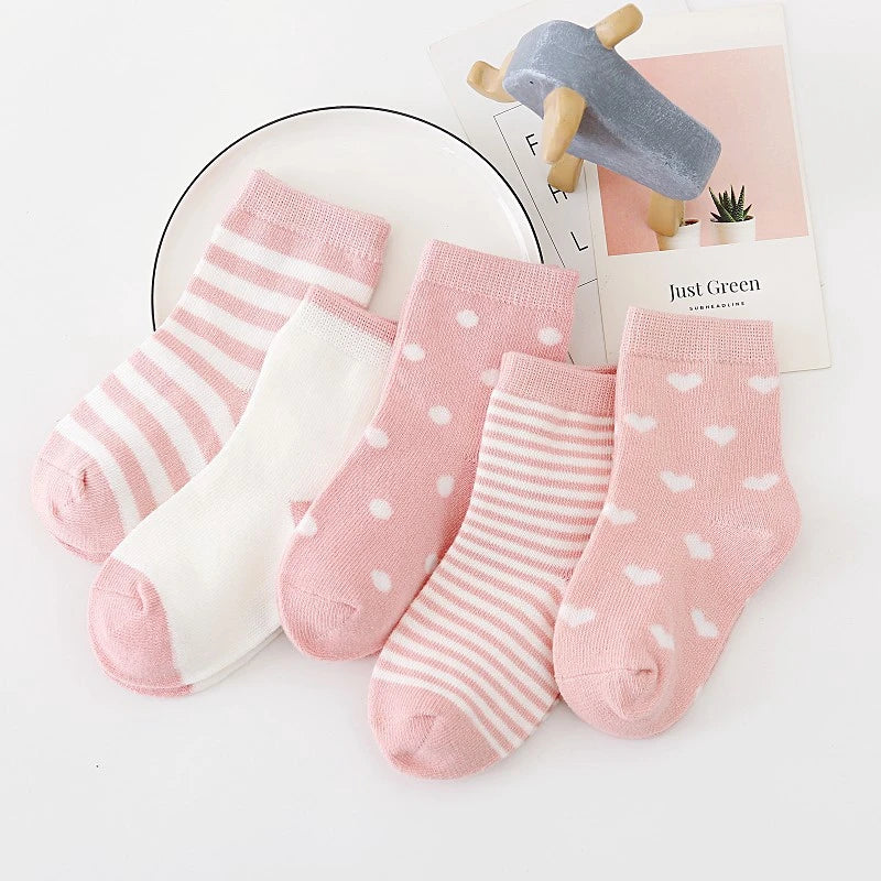 5Pairs Baby Socks Cotton Soft
