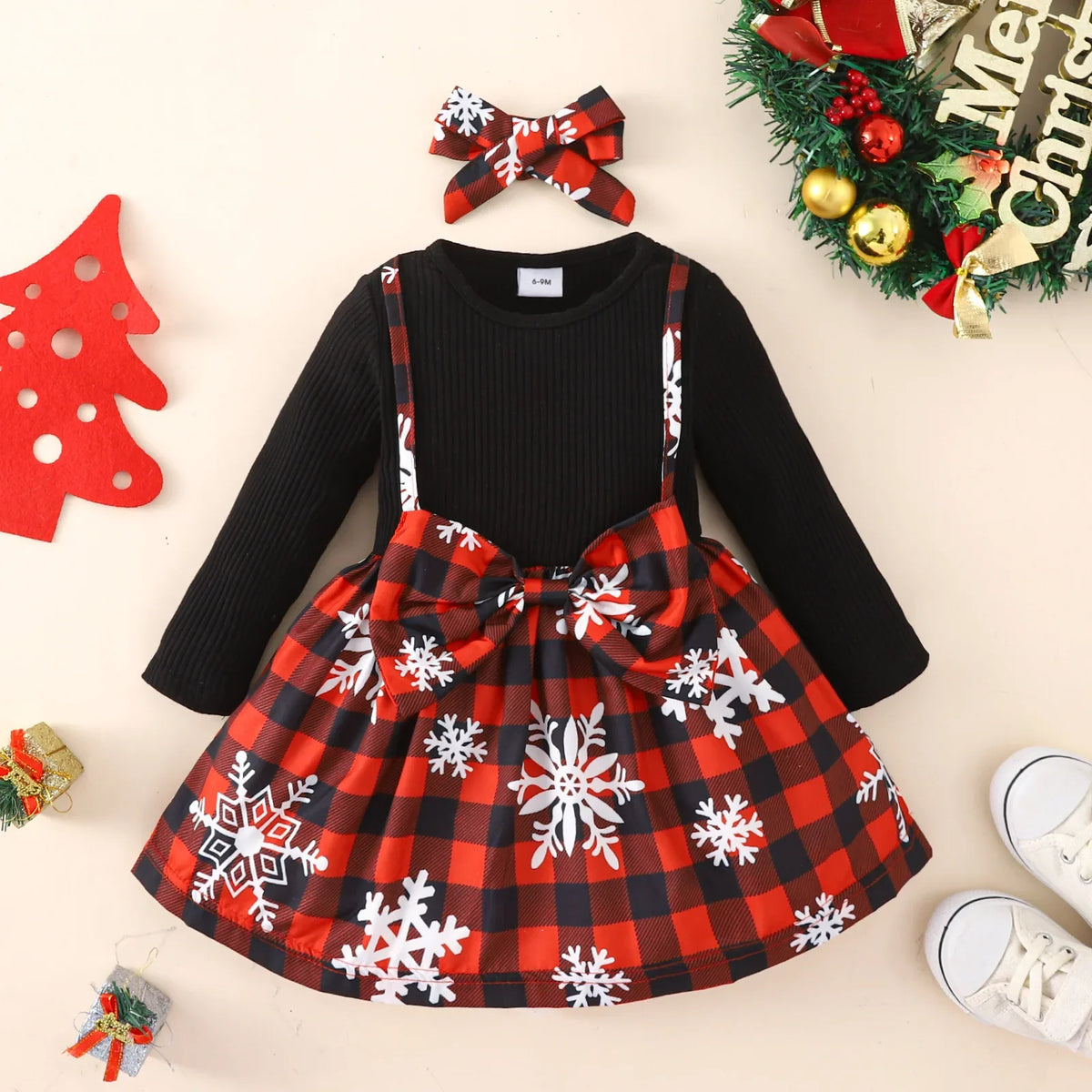 Baby Girl Blossom Bow Christmas Dress