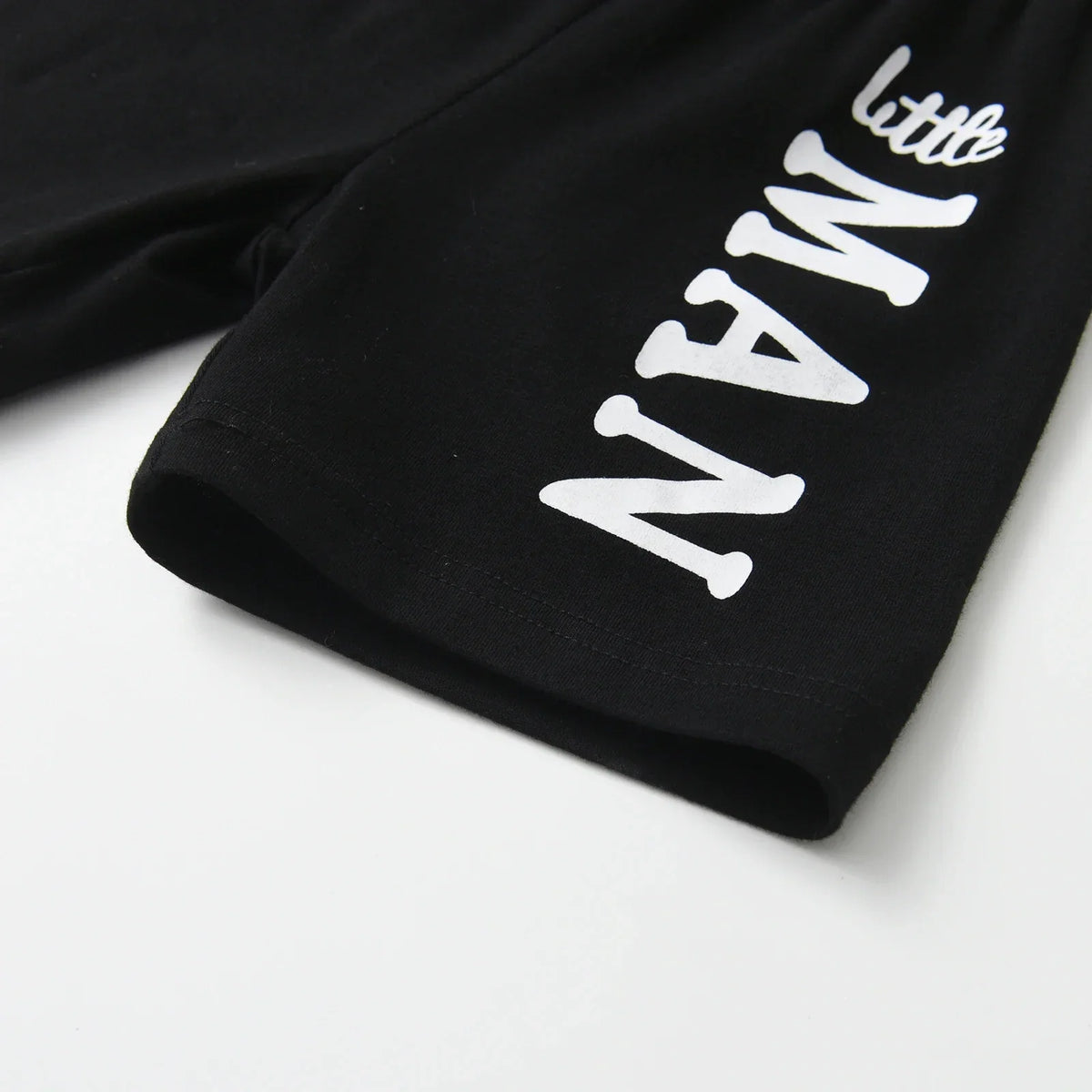 "Little Man" Short Sleeves Letters Printed Tee and Shorts