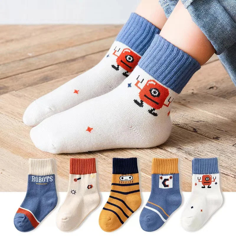 5 Pairs Cartoon Children Socks