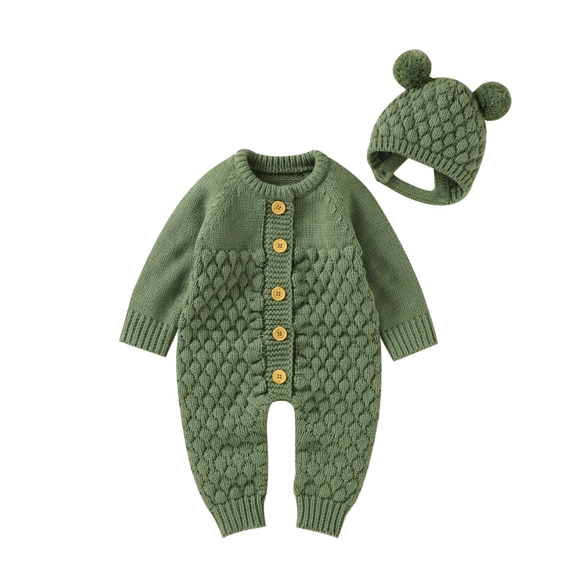 Baby 2PCS Winter Jumpsuit Bear Hat Set