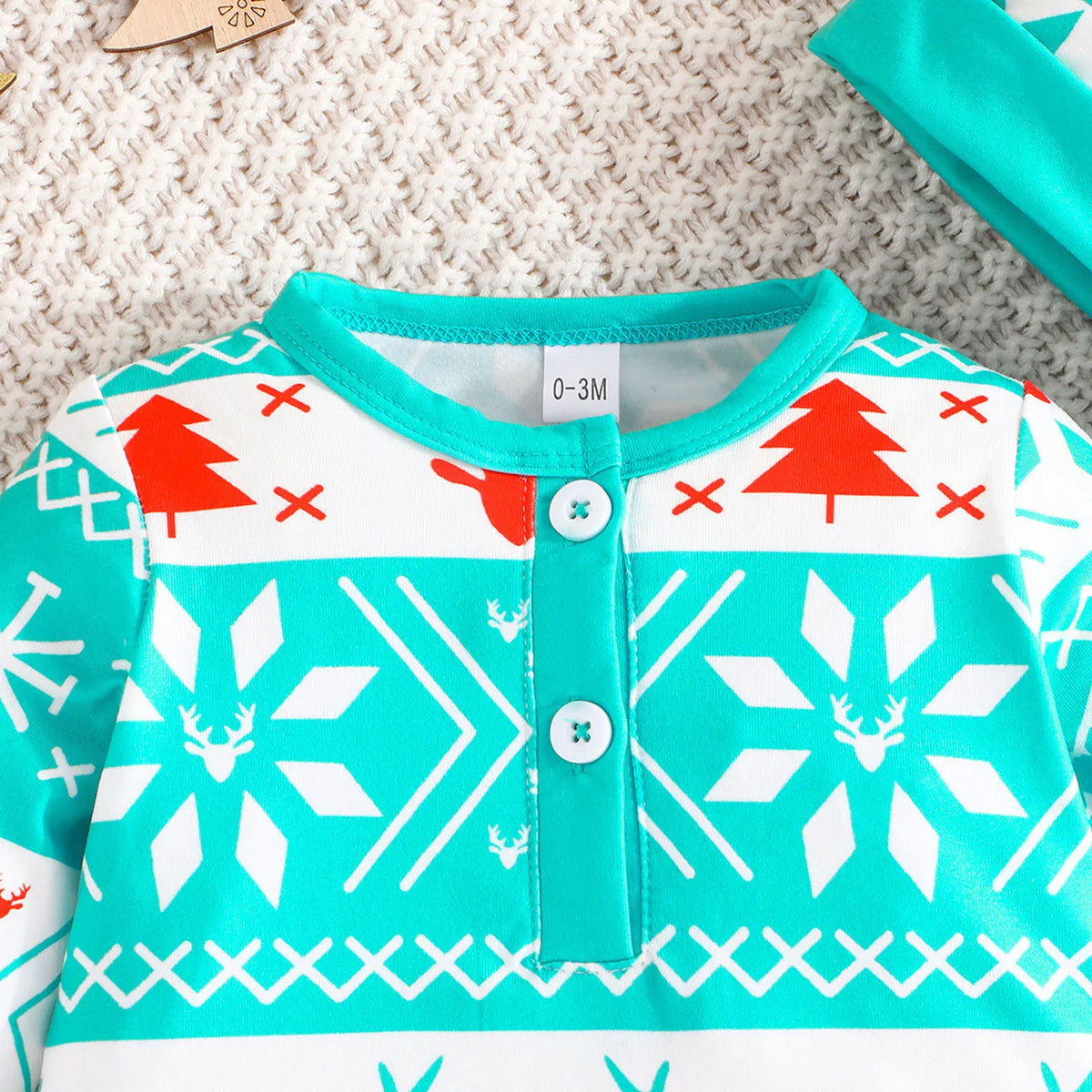 Baby Infant Deer Christmas Cartoon Prints Romper