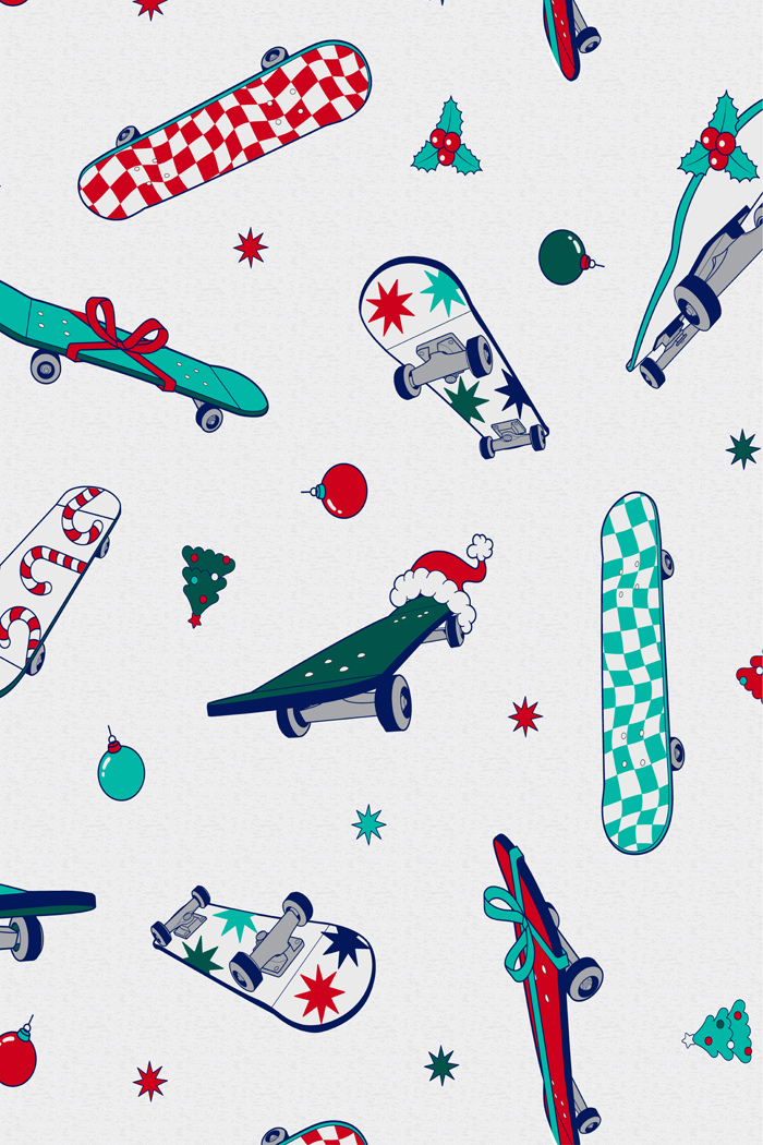 Christmas Skate Zip Romper