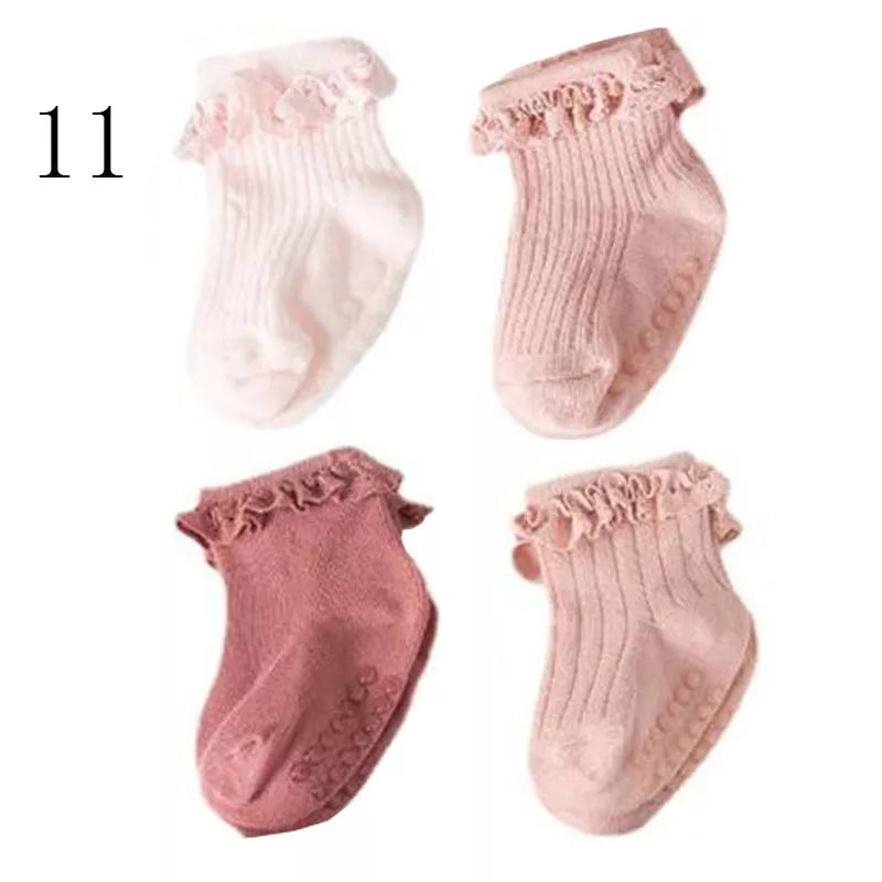 4Pair baby Girl non-slip socks