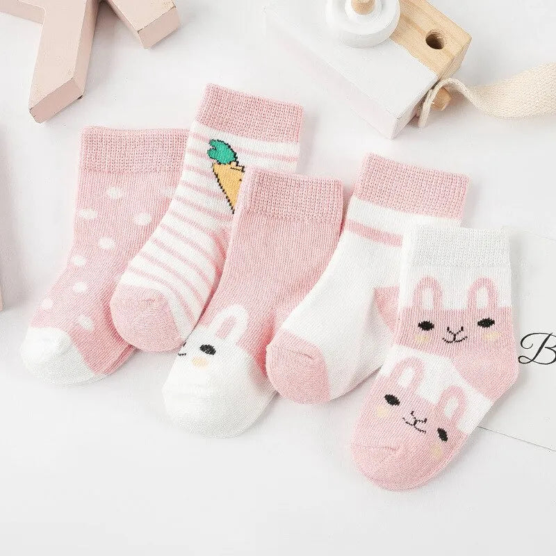 5Pairs Baby Socks Cotton Soft