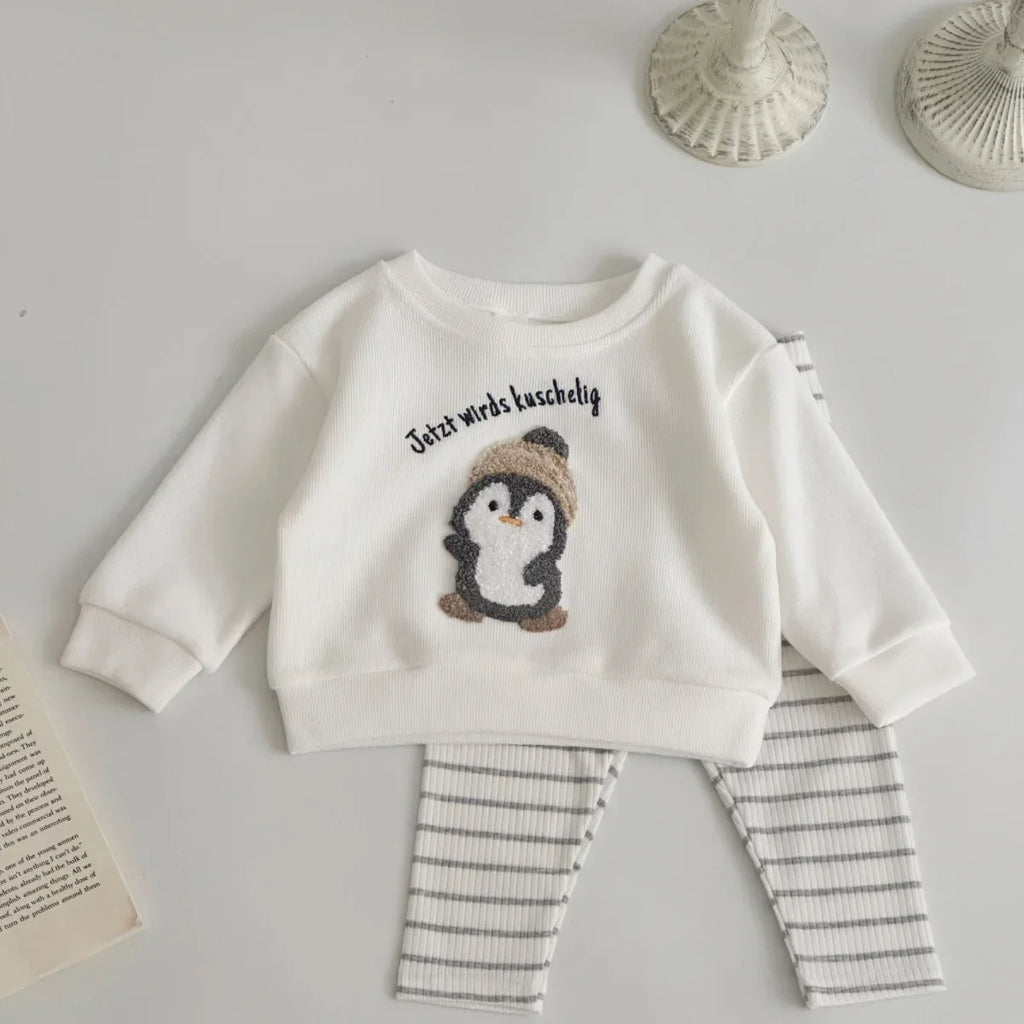 Cartoon Bear Sweatshirt and Long Pants set