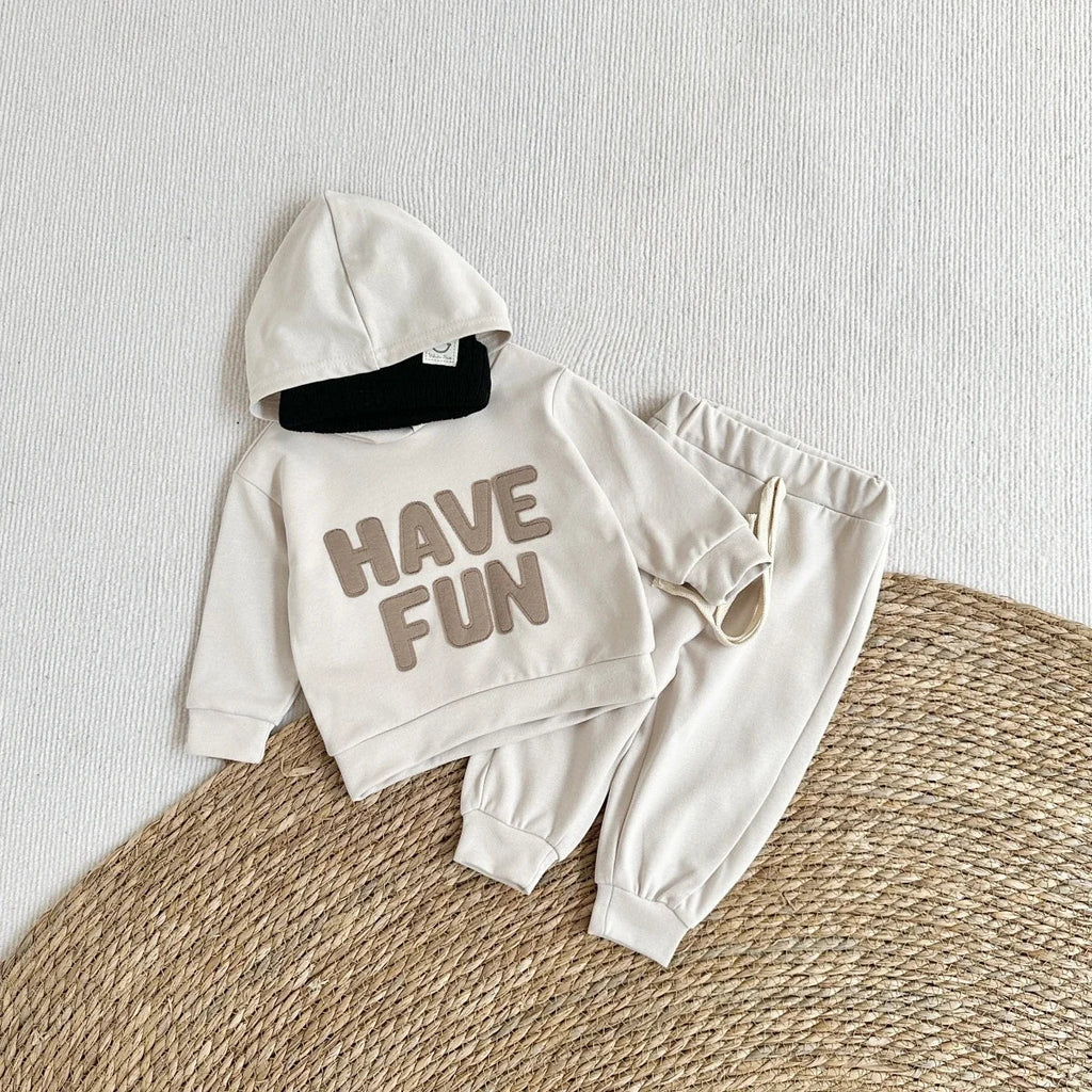 Boys/ Girls Hoodies Suit Casual Style Letter Print 2PCS Sets