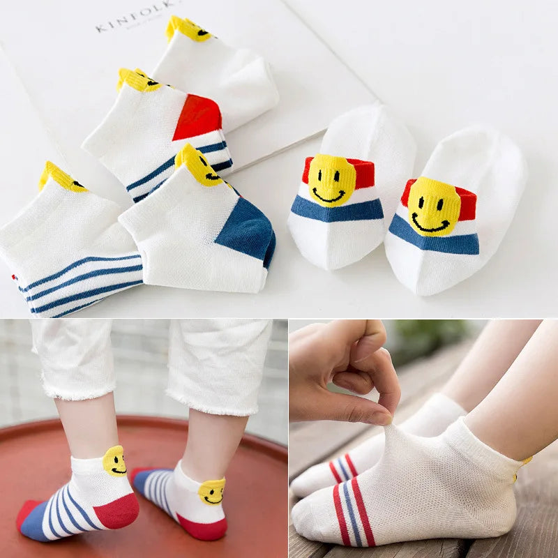 5 Pairs Socks Cotton Breathable Mesh