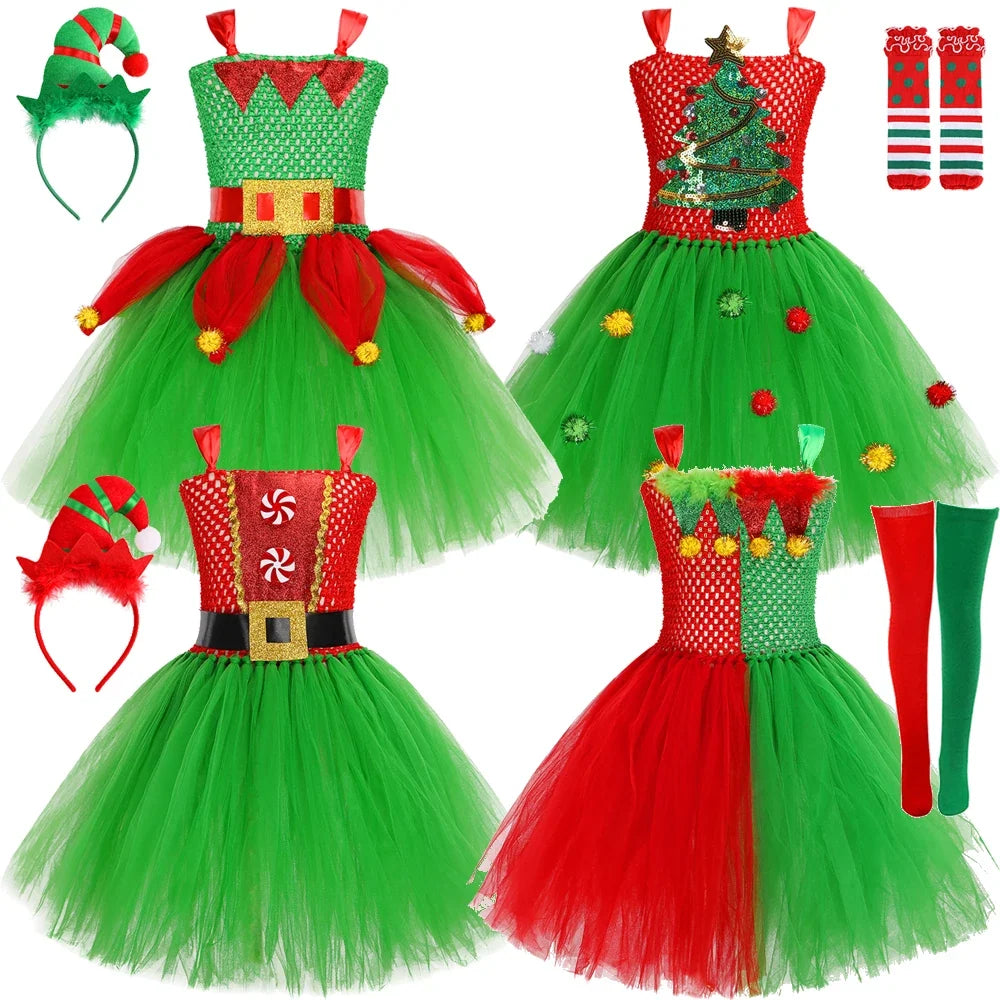 Christmas Girl Dress Baby Santa Claus