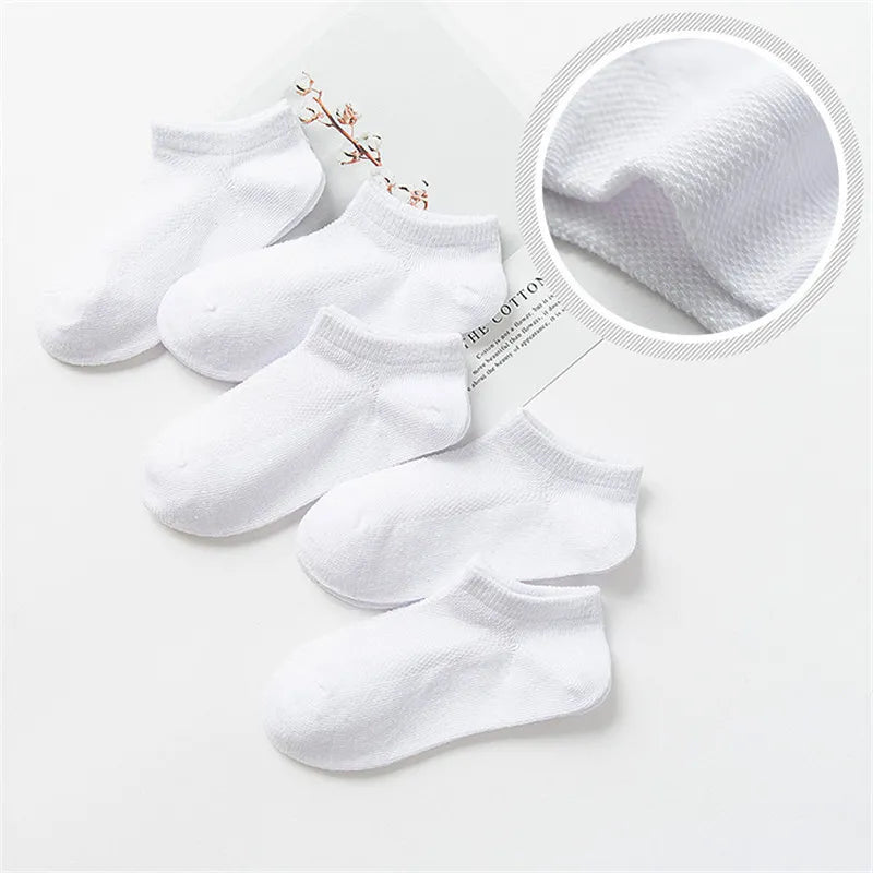 5 Pairs Children Socks Cotton Breathable Mesh