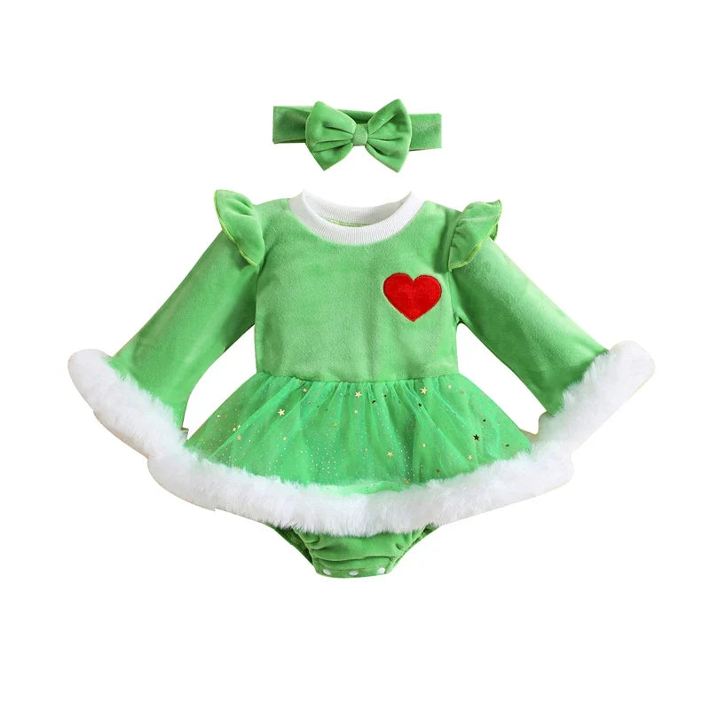 Christmas Newborn Baby Girls Rompers Dress