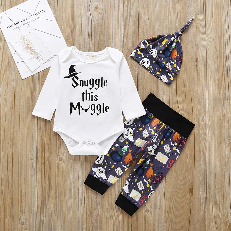 3 Pieces Sets Little Wizard Tops+Pants+Hat