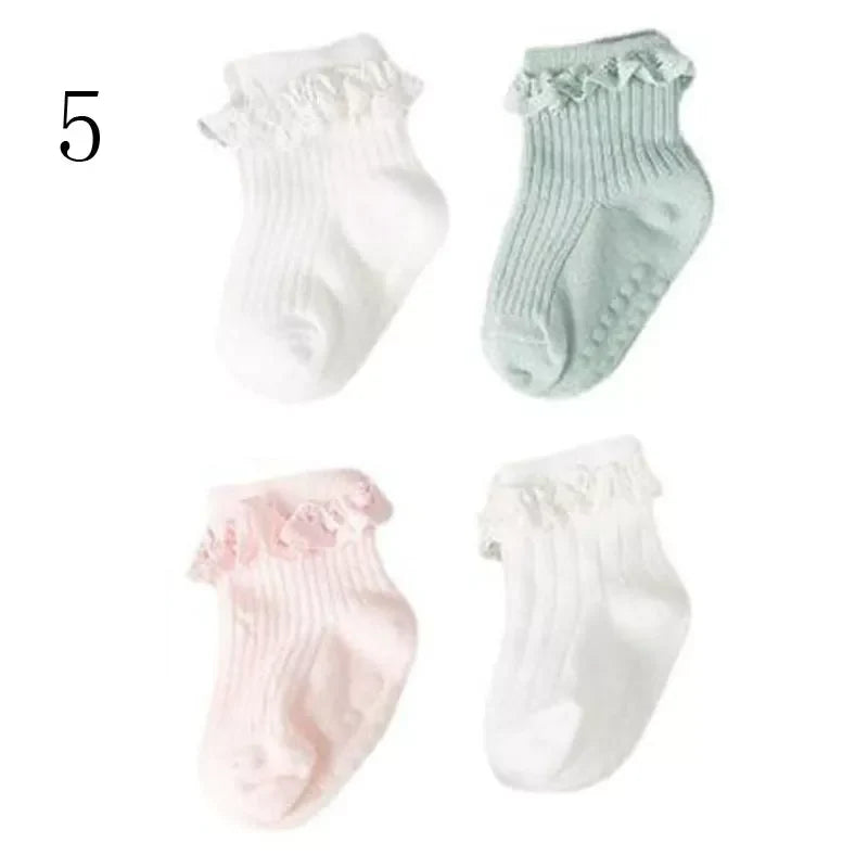 4Pair baby Girl non-slip socks