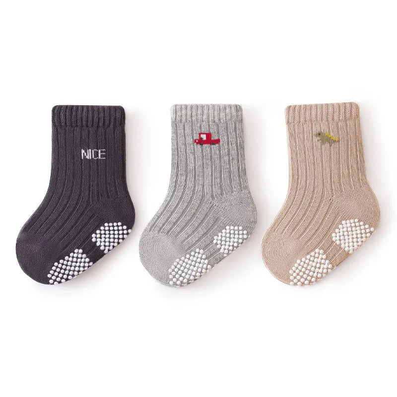 3 Pairs Kids Soft Fashion Cartoon Socks