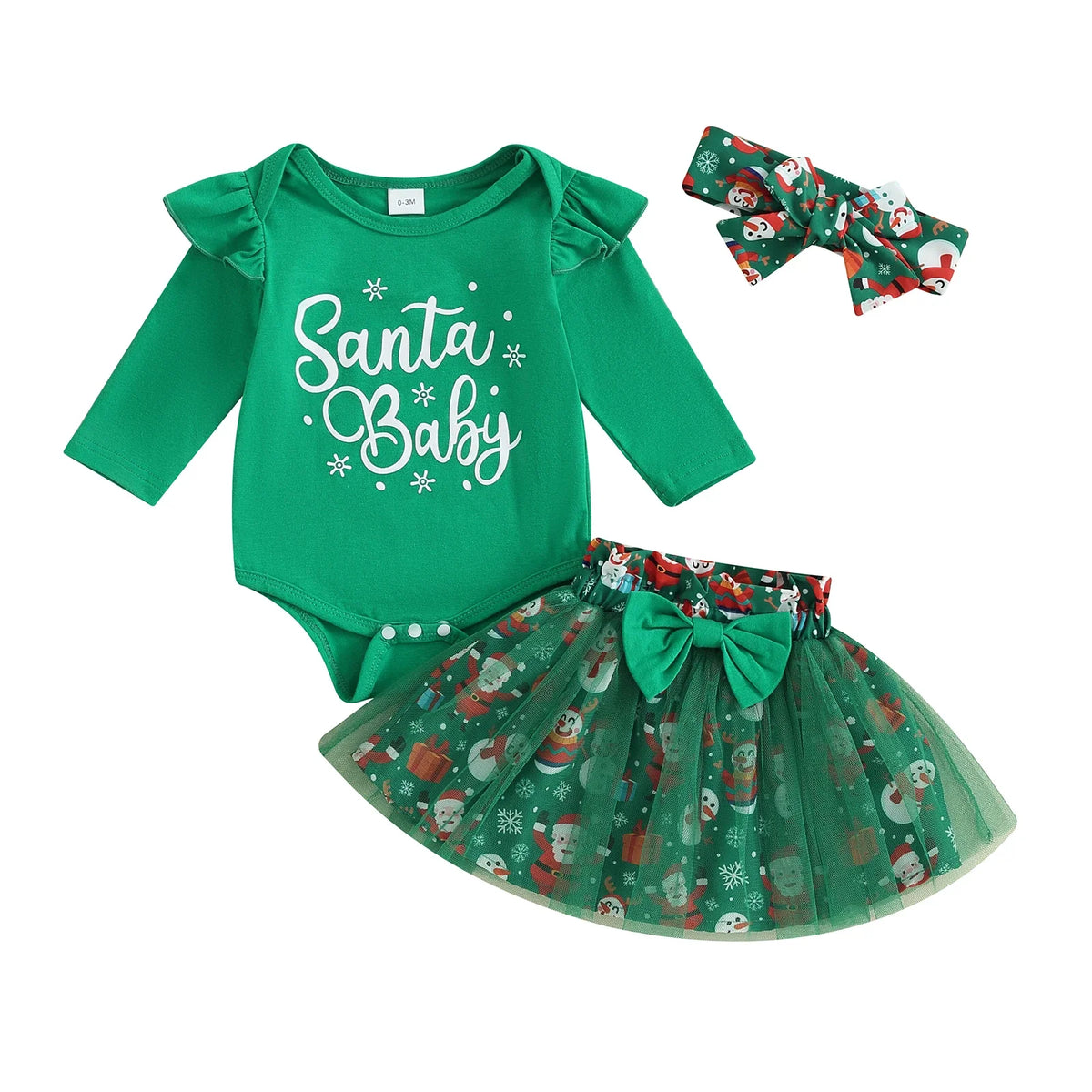 Baby Girl Christmas Joyful Letters Outfit