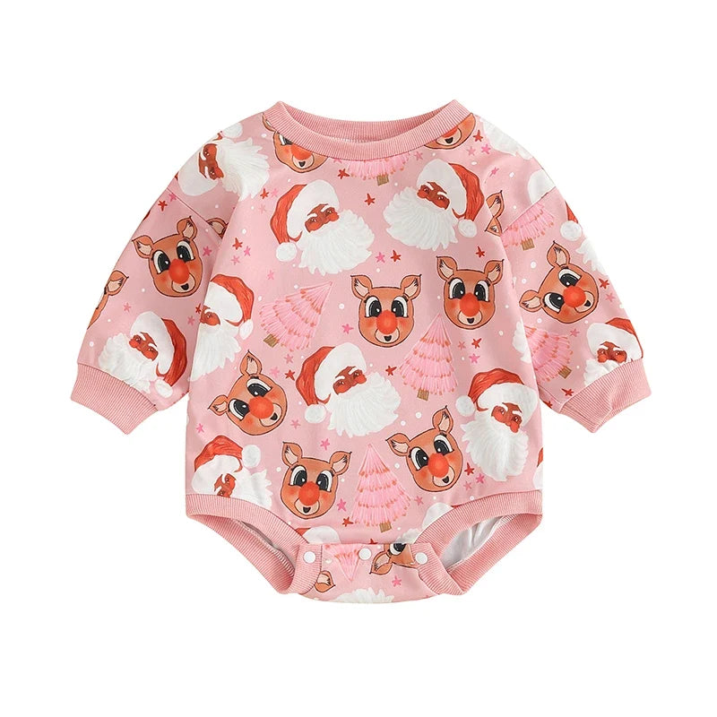 Baby Christmas Santa Gingerbread Romper