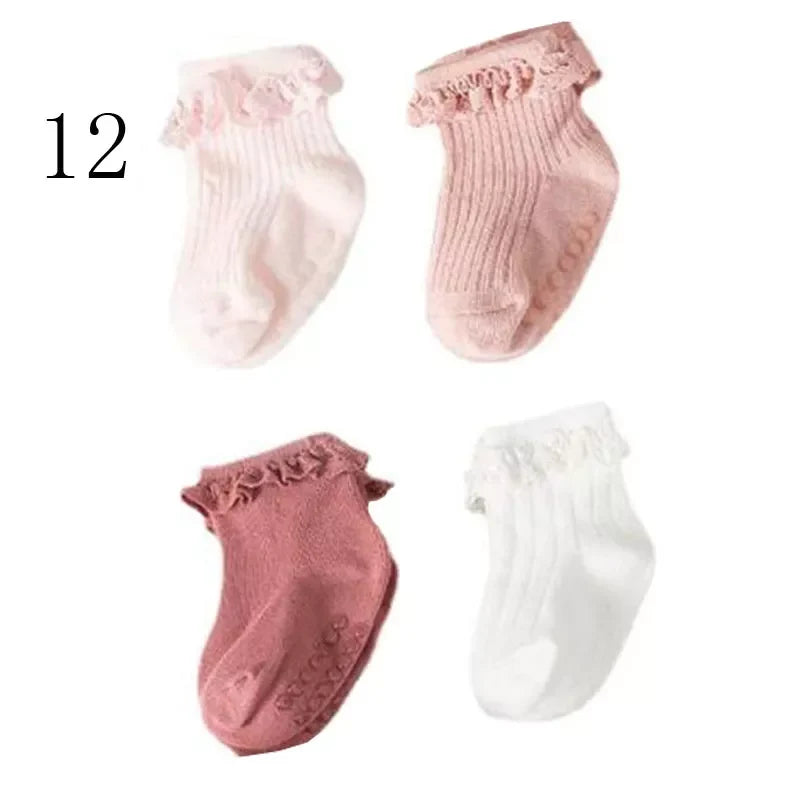 4Pair baby Girl non-slip socks