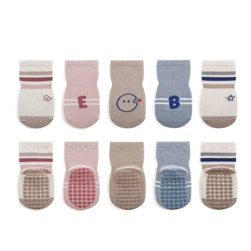 5 Pairs Toddler Cartoon Anti-slip Socks
