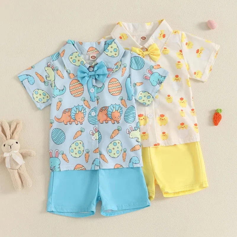 Baby Boys Easter Outfits Cute Egg Carrot Pattern