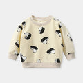 Brand New Design Hoodie Casual Spring Autumn Clothes  Unisex Round Neck Long Sleeves Pullovers Toddler Cute Cotton Cartoon Tops