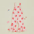 Bell-Bottom Jumpsuit Bow/Watermelon/Strawberry Square Neck