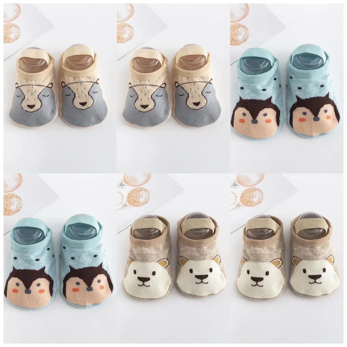 6 pairs cartoon shoes socks
