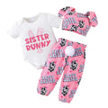 Bunny Bodysuit Top with Pants Set with Rabbit Ear Hat