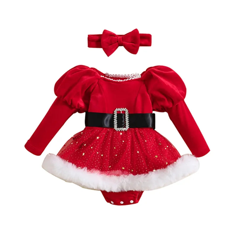 Christmas Newborn Baby Girls Rompers Dress