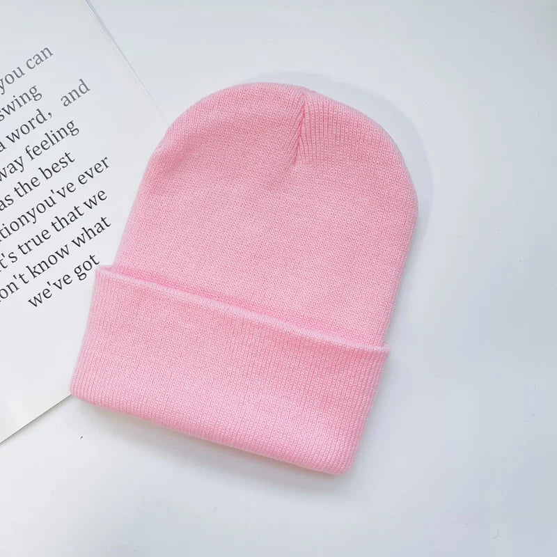 Baby Winter Knitted Hat Cuff Keep Warm Crochet Child Cap For Kids Women Men Outdoor Acrylic Solid Color Girls Boys Beanies Hats