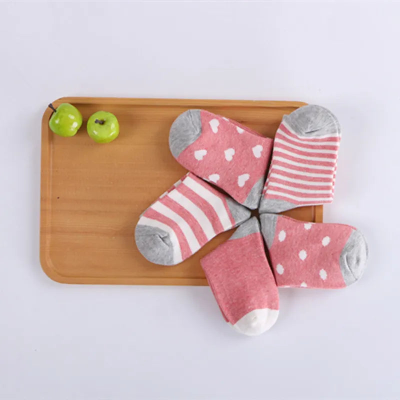 5 Pair Infant Cartoon Socks Cotton