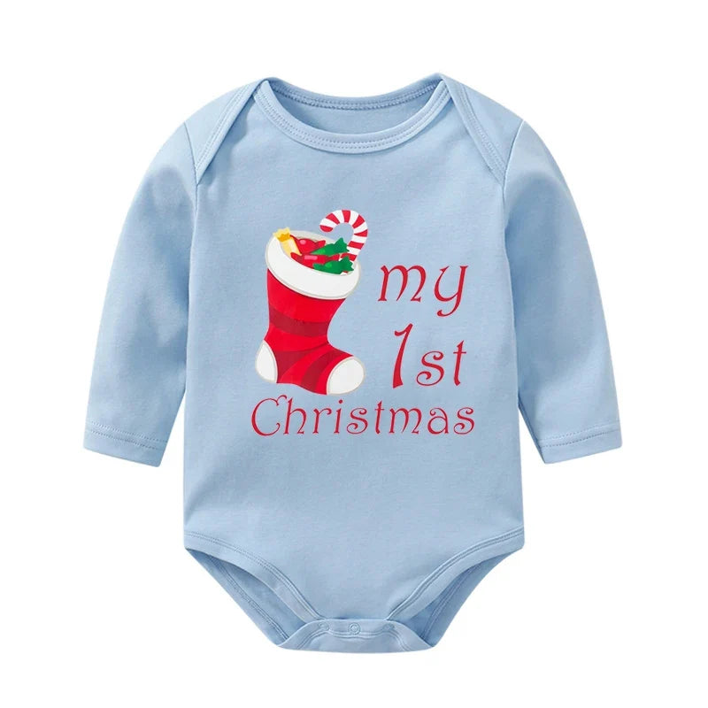 1st Christmas Baby Bodysuits