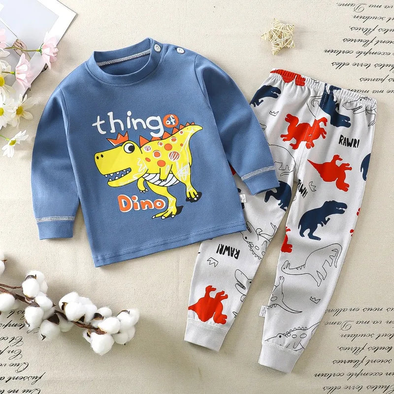 Cartoon Pajamas Baby Boys Girls Sleepwear Home Clothes Cotton