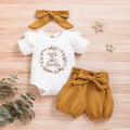 Baby Girls Clothes Romper Dot Pant with Elastic Waistband and Headband