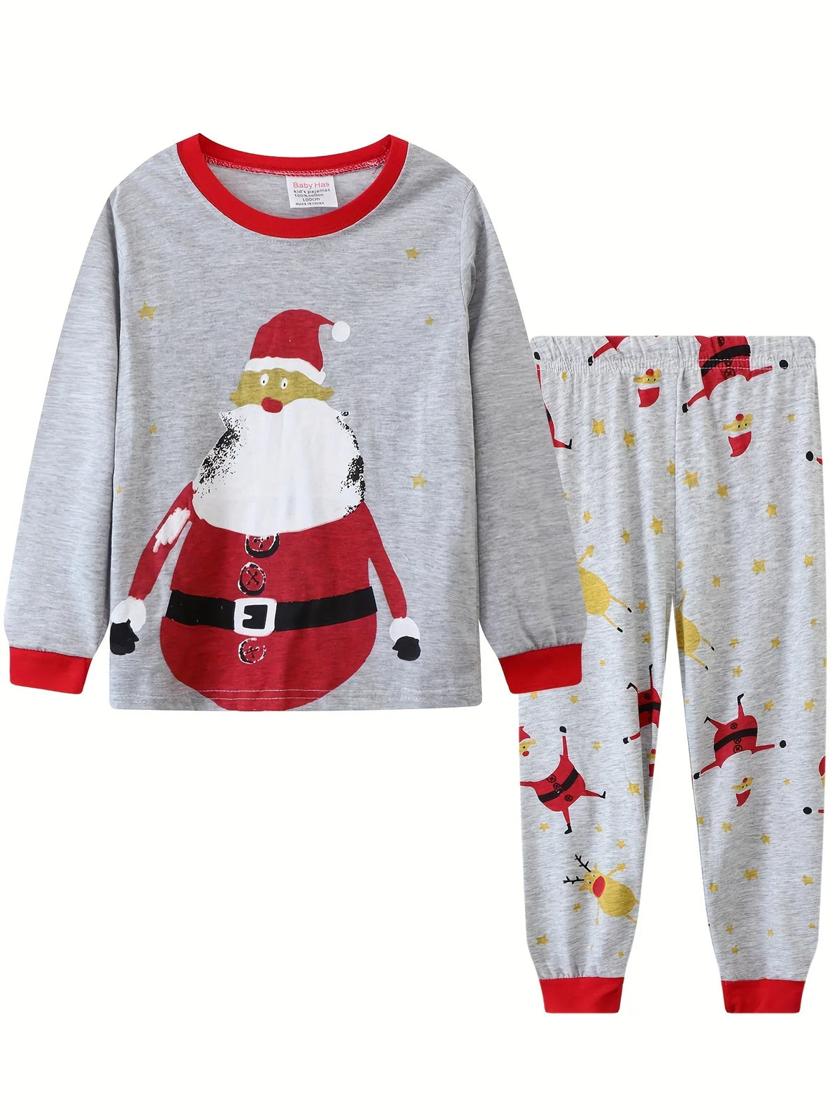 Children's Cute Cartoon Santa Claue Pajamas Sets