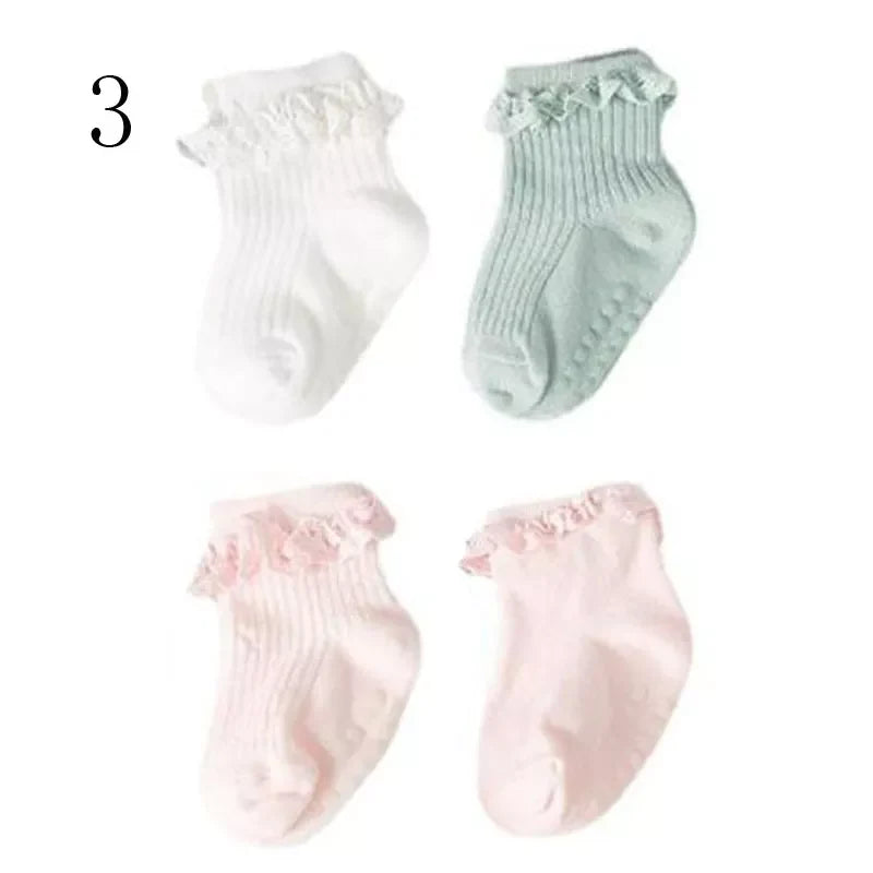 4Pair baby Girl non-slip socks