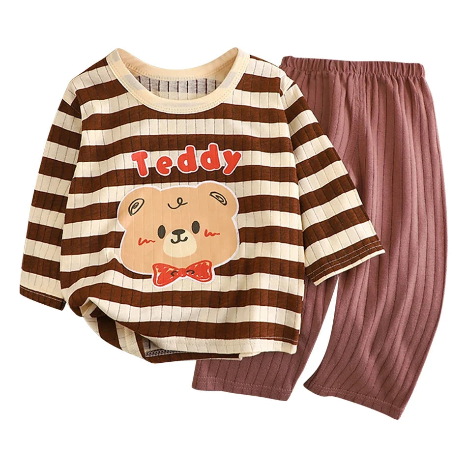 Cotton Long Sleeve and Pants Pajamas Sets