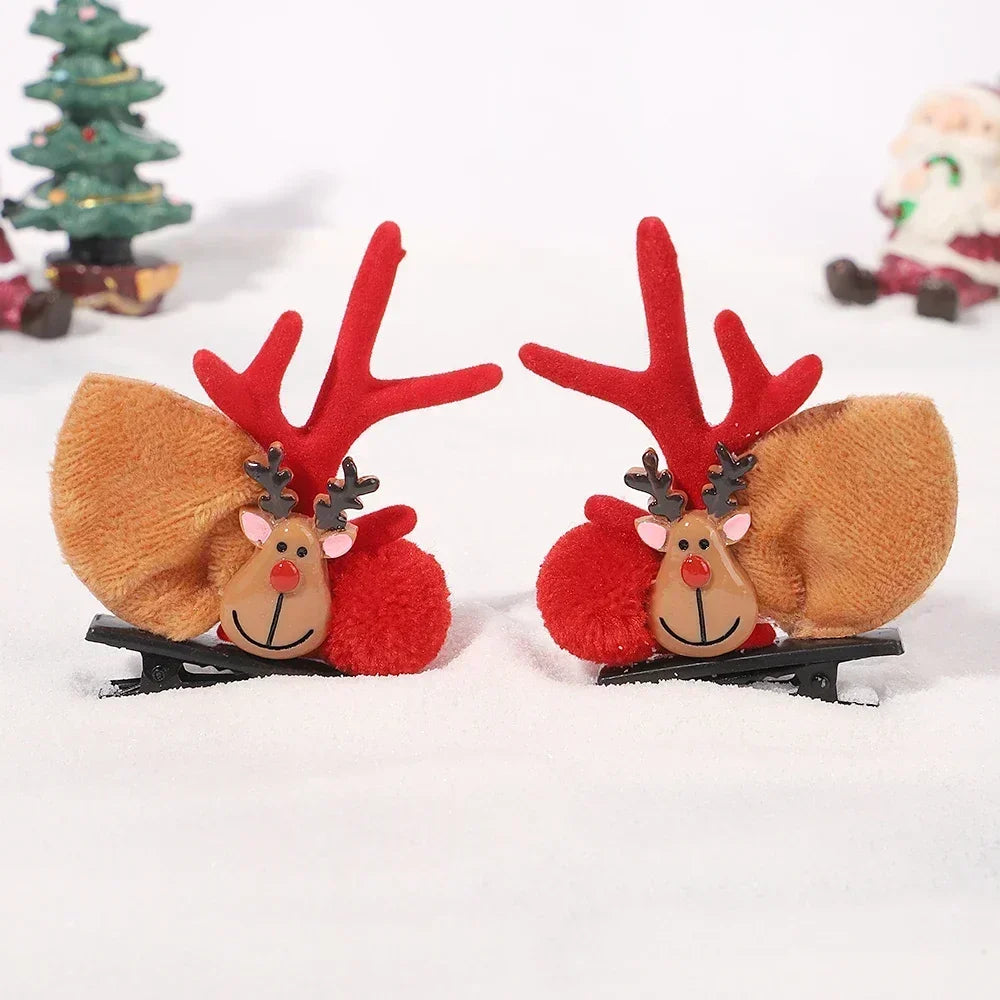 1pair Christmas Party New Years Antler Hair Clips