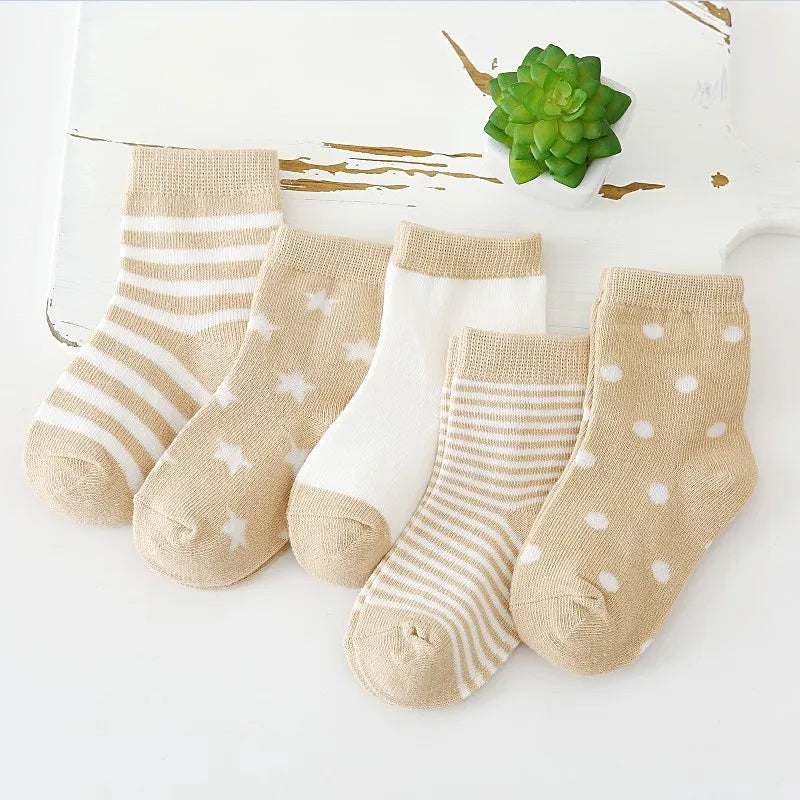 5Pairs Baby Socks Cotton Soft