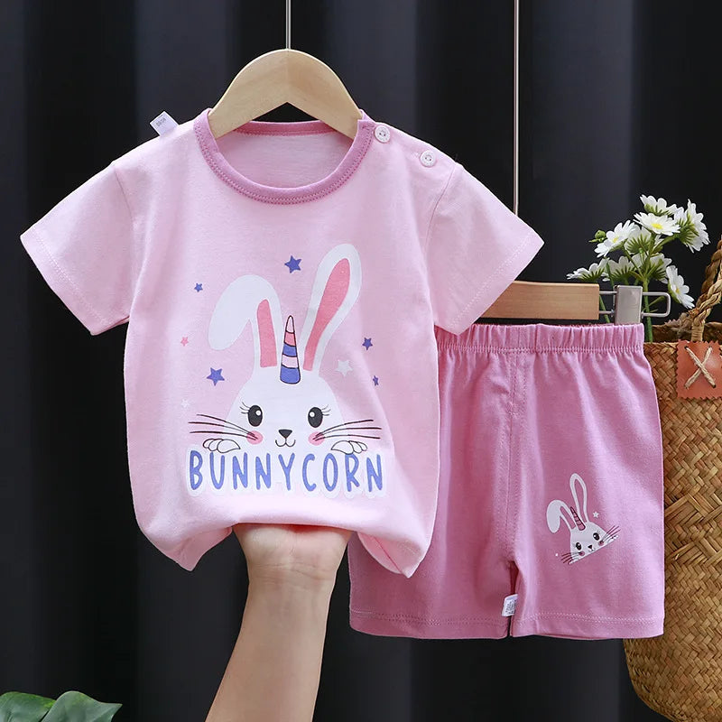 Cartoon print Newborn baby Clothes set