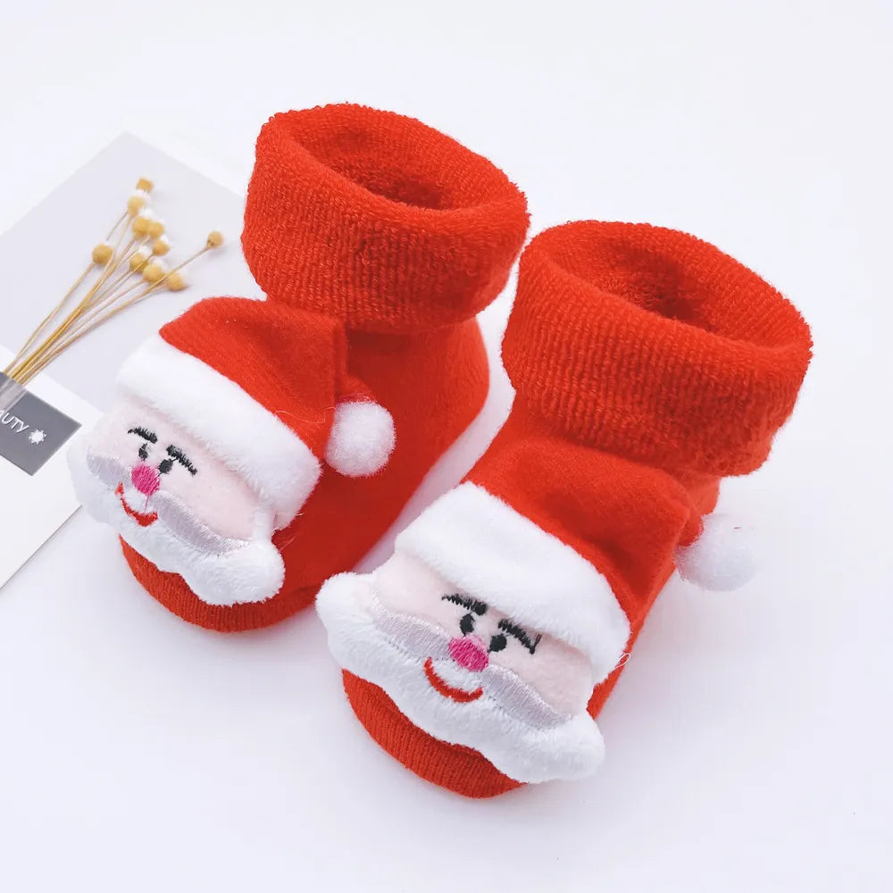 Baby Stuff Toddler Socks Boy Girl Autumn Winter Newborn Warm Cotton Sock Cartoon Animal Red Christmas Socks Infant Clothing 0-1y