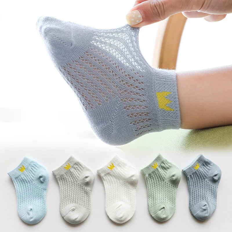 5 Pairs Socks Cotton Breathable Mesh