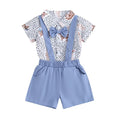 Cute Letter Print Short Sleeve T-shirt with Shorts