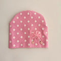 baby girl bow tie dot cotton flower beanie