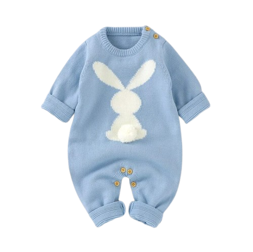 The Alex - Baby Rabbit Knitted Romper Long Sleeve Crew Neck Newborn Boy Girl Outfit