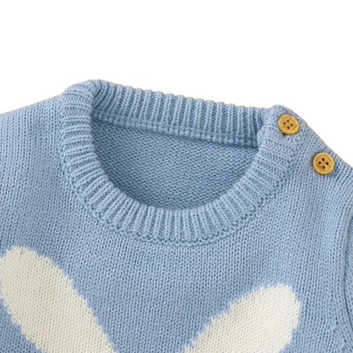 The Alex - Baby Rabbit Knitted Romper Long Sleeve Crew Neck Newborn Boy Girl Outfit