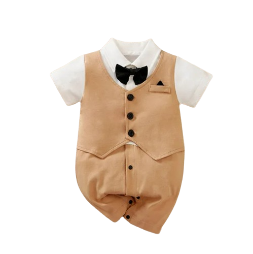 The Carter - Newborn Baby Gentleman Bodysuit – Cotton Short Sleeve Formal Summer Outfit