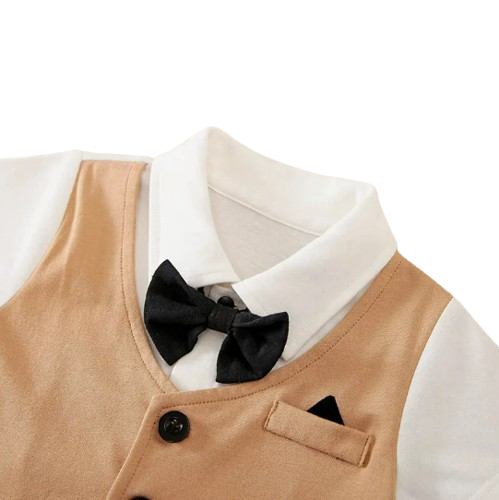 The Carter - Newborn Baby Gentleman Bodysuit – Cotton Short Sleeve Formal Summer Outfit